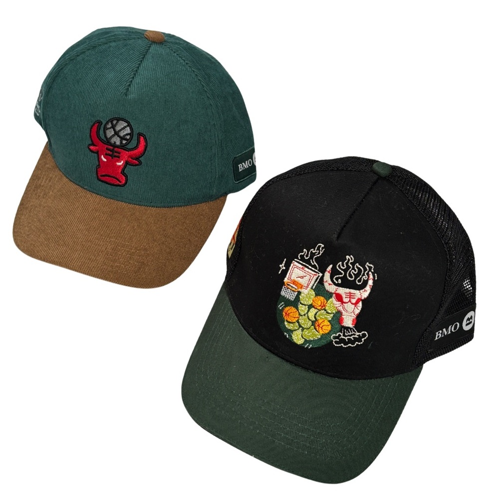 Chicago Bulls Hat Bundle of 2 BMO Collab Caps